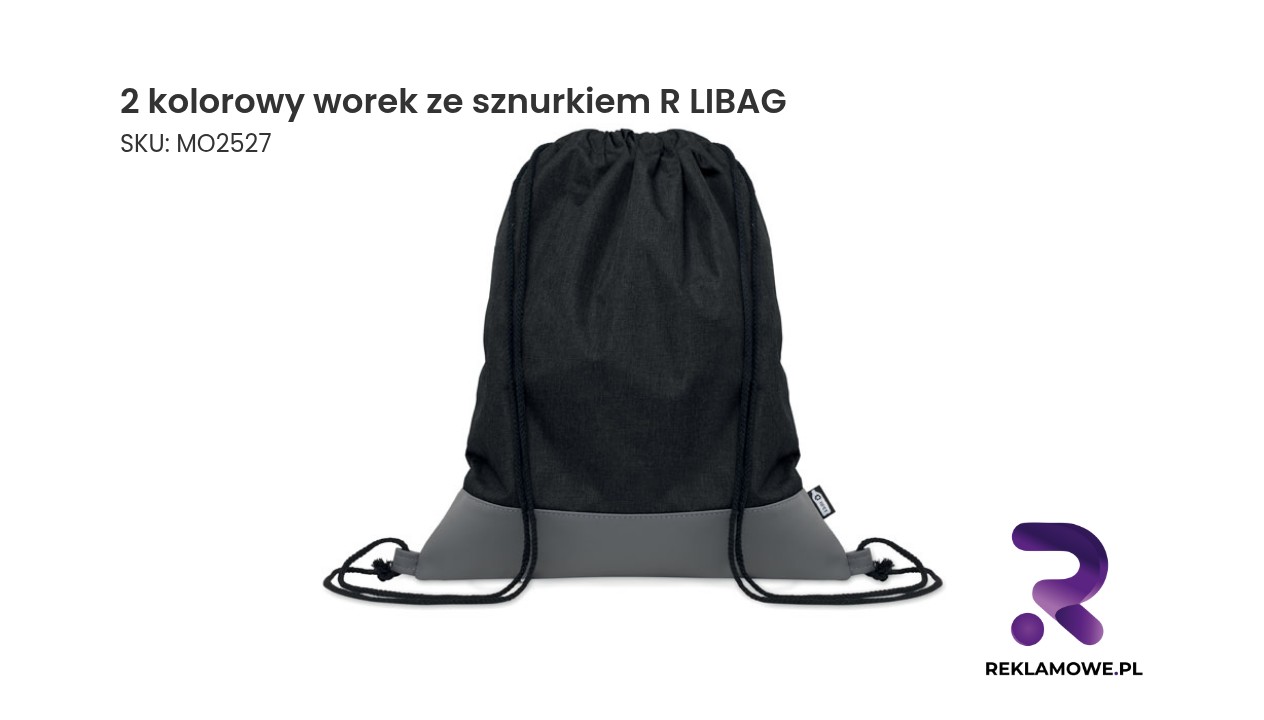 Dwukolorowy worek ze sznurkiem marki R LIBAG