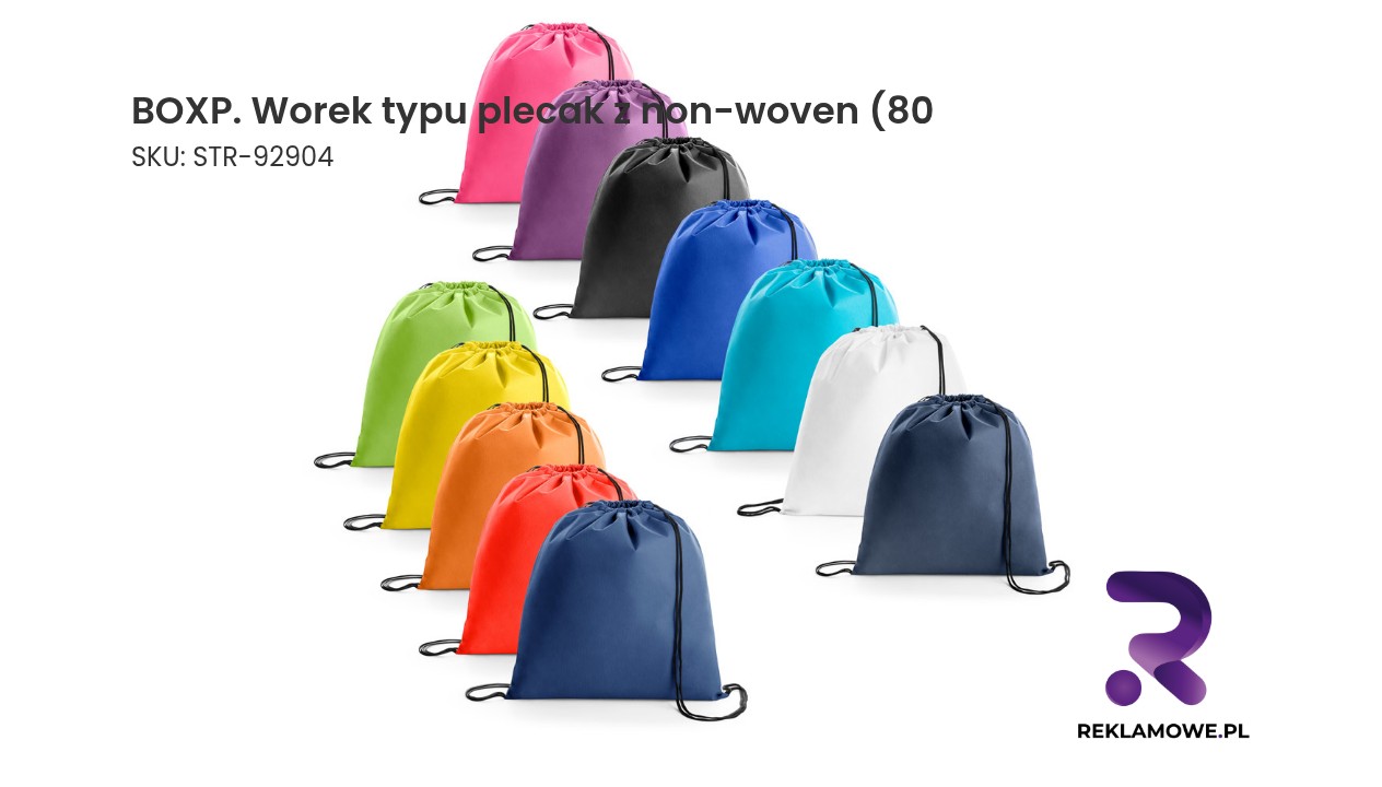 Worek typu plecak wykonany z materiału non-woven, model BOXP, szerokość 80 cali