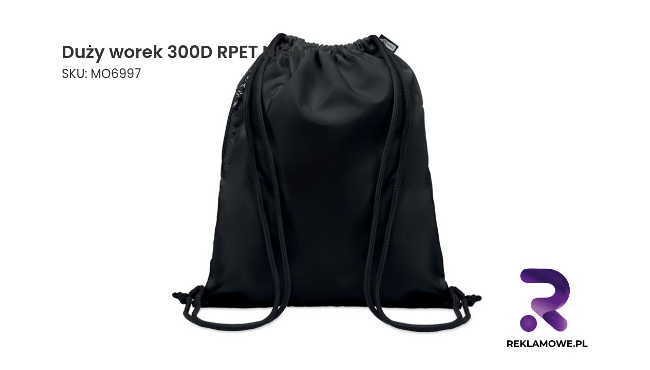 Duży worek z materiału 300D RPET w kolorze nocnym
