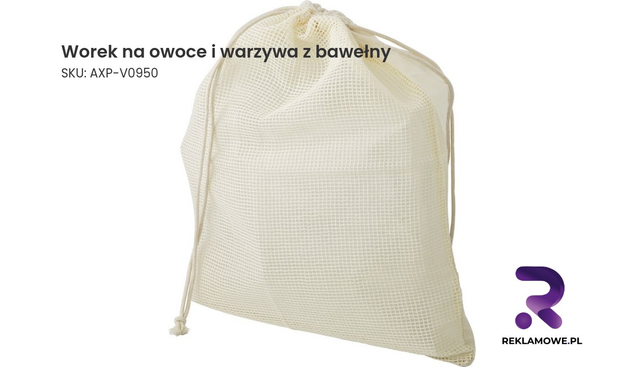 Worek na owoce i warzywa z bawełny organicznej Bawełniany worek na owoce i warzywa