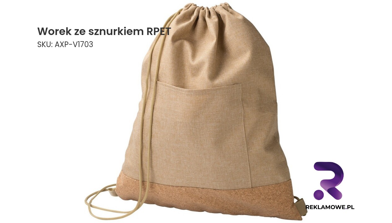 Worek ze sznurkiem wykonany z materiału RPET