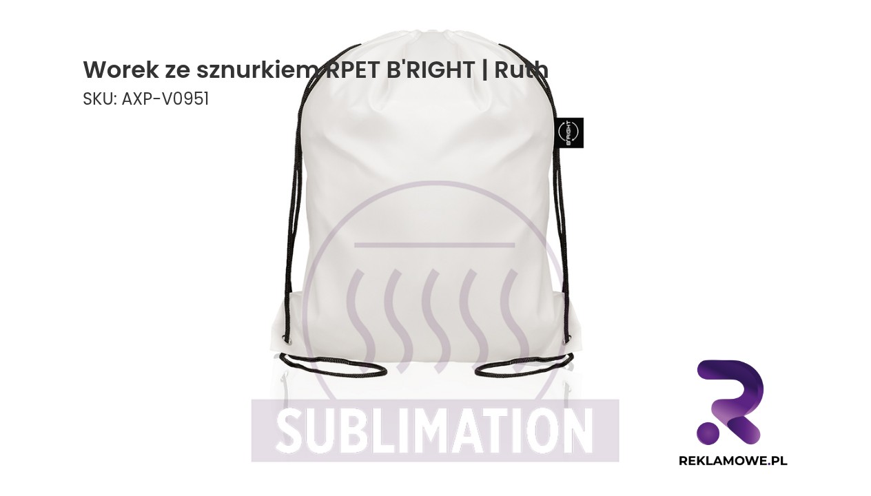 Worek ze sznurkiem RPET B'RIGHT | Ruth Worek ze sznurkiem RPET B'RIGHT