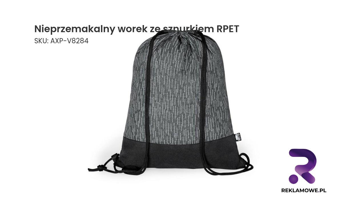 Nieprzemakalny worek ze sznurkiem RPET, połyskliwy materiał Nieprzemakalny worek ze sznurkiem wykonany z RPET