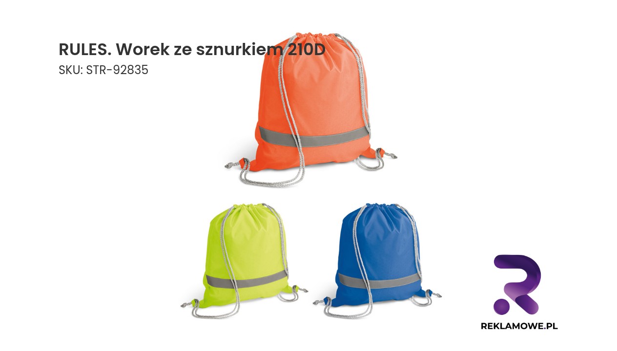 RULES. Worek ze sznurkiem, 210D RULES. Worek ze sznurkiem 210D – lekki worek sportowy ze sznurkiem