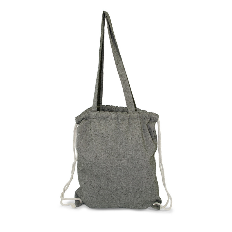 Worek reklamowy worek ze sznurkiem i torba na zakupy z bawełny z recyklingu, 2 w 1 | jamarion V2149-03_AAA02 Worek ze sznurkiem i torba na zakupy z bawełny z recyklingu, 2 w 1 | Jamarion V2149-03_AAA02