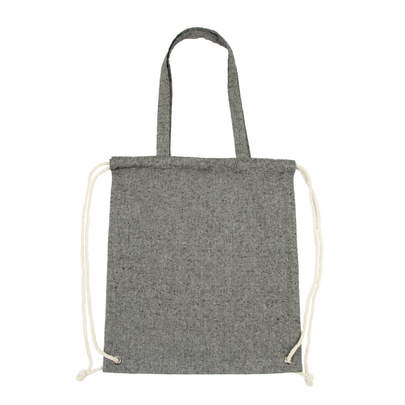 Worek reklamowy worek ze sznurkiem i torba na zakupy z bawełny z recyklingu, 2 w 1 | jamarion V2149-03_AAB01 Worek ze sznurkiem i torba na zakupy z bawełny z recyklingu, 2 w 1 | Jamarion V2149-03_AAB01