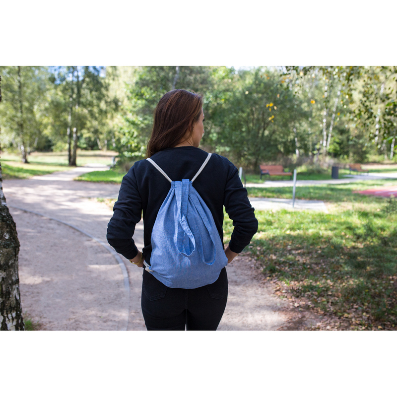 Worek reklamowy worek ze sznurkiem i torba na zakupy z bawełny z recyklingu, 2 w 1 | jamarion V2149_A Worek ze sznurkiem i torba na zakupy z bawełny z recyklingu, 2 w 1 | Jamarion V2149_A