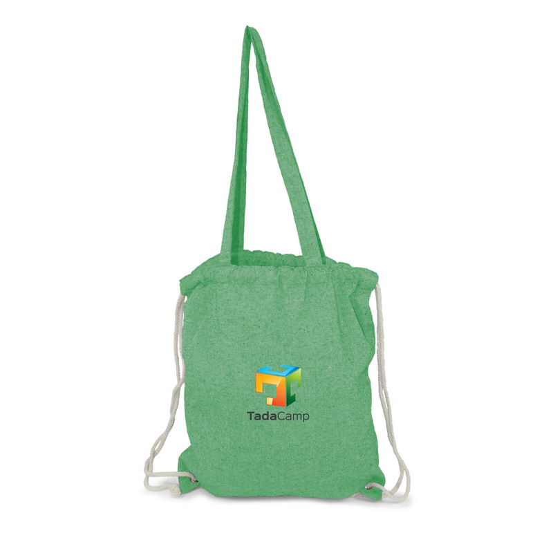 Worek ze sznurkiem i torba na zakupy z bawełny z recyklingu, 2 w 1 | Jamarion V2149-03_ILG01