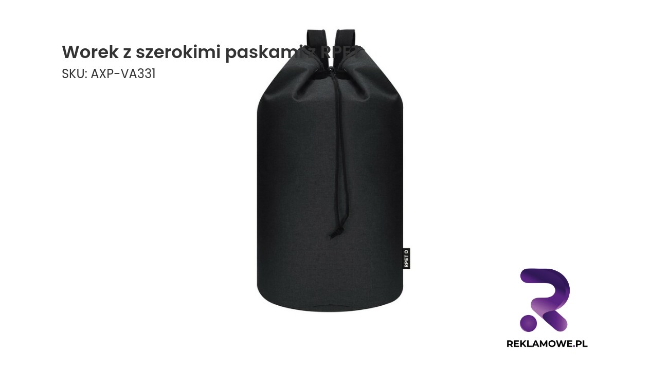 Worek z szerokimi paskami wykonanymi z RPET