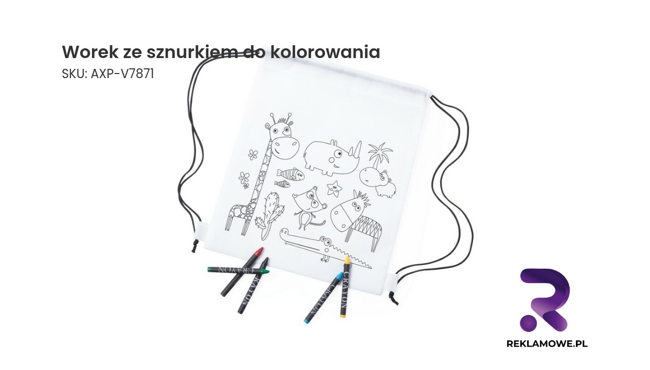 Worek ze sznurkiem do kolorowania motyw kredki