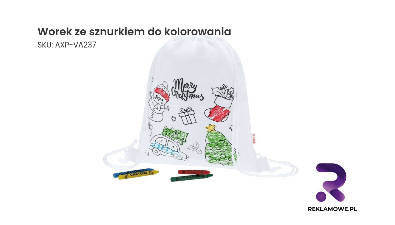 Worek ze sznurkiem do kolorowania dla dzieci