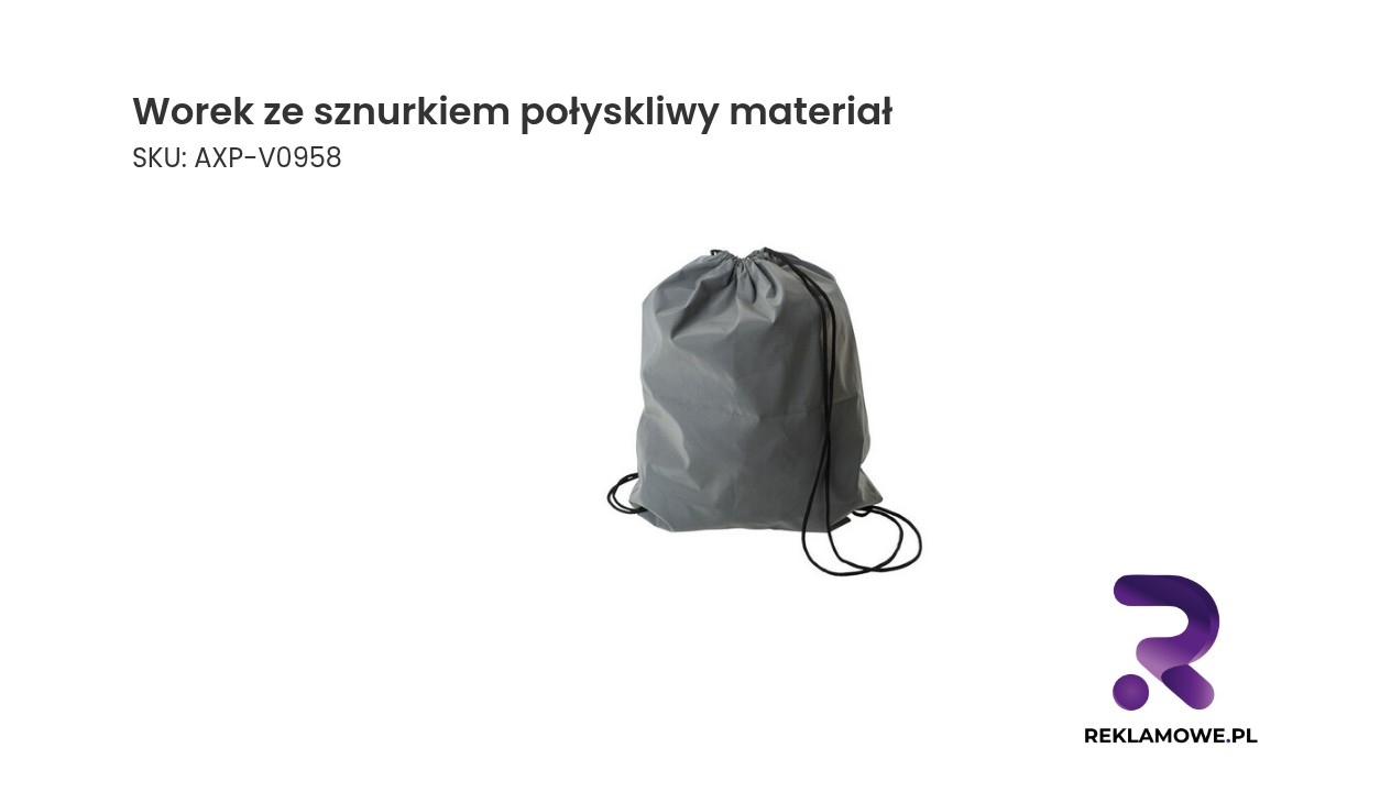 Worek ze sznurkiem, połyskliwy materiał Worek ze sznurkiem z połyskliwego materiału