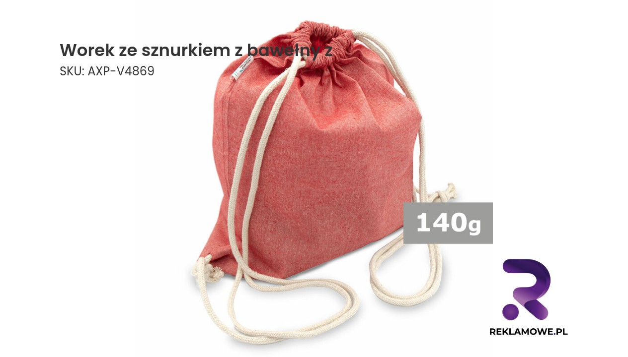 Worek ze sznurkiem wykonany z bawełny