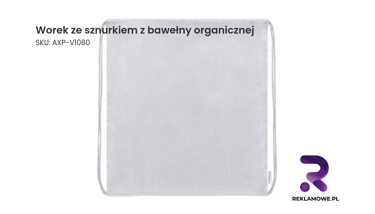 Worek ze sznurkiem wykonany z bawełny organicznej